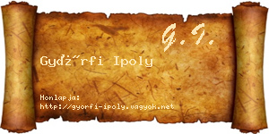 Győrfi Ipoly névjegykártya