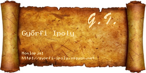 Győrfi Ipoly névjegykártya
